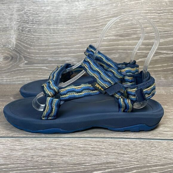 Teva Hurricane XLT 2 Little Boy Sz 2 Blue Gold Hook & Loop Sports Trail Sandals - Picture 3 of 10